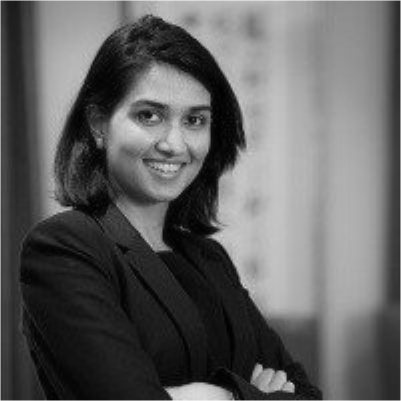 Amrita Srivastava's headshot, graysale