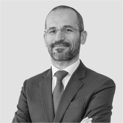 Andrea Antenucci's headshot, grayscale