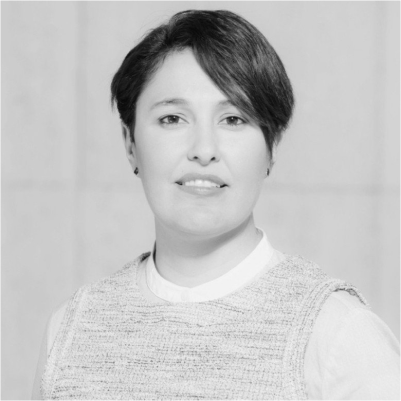 Daniela Juarez's headshot, grayscale