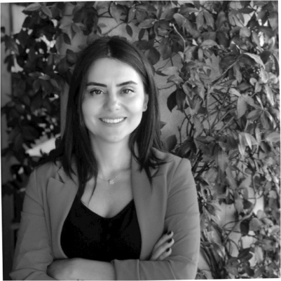 Didem Kalaycioglu Birol's headshot, grayscale